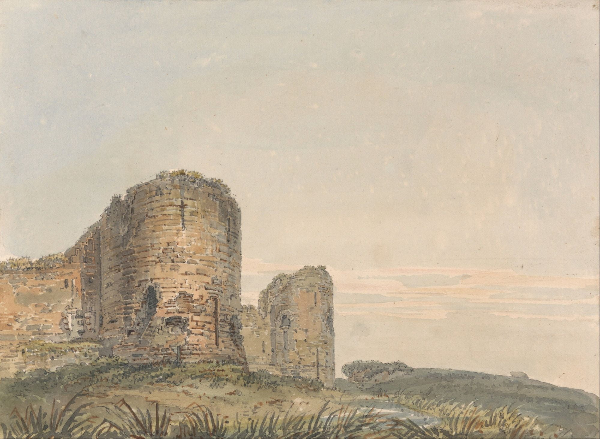 Pevensey Castle Sussex c1795 Canvas Art - Thomas Girtin (18 x 24)
