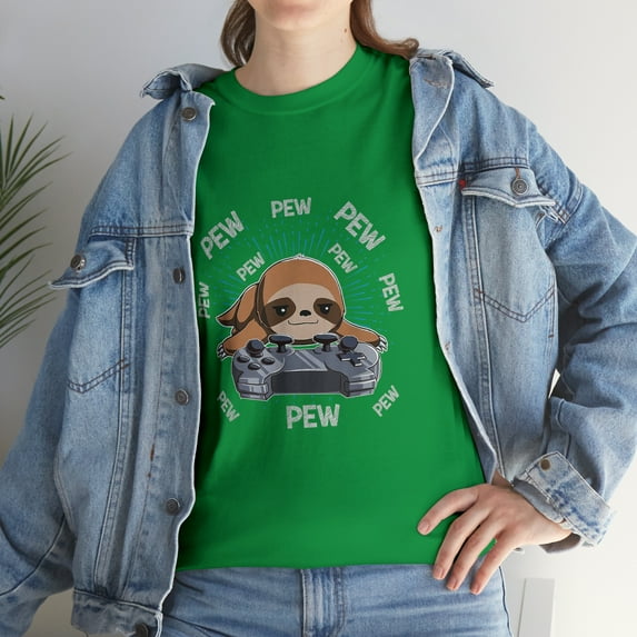 Pew Gamer Sloth Gaming Funny Tshirt
