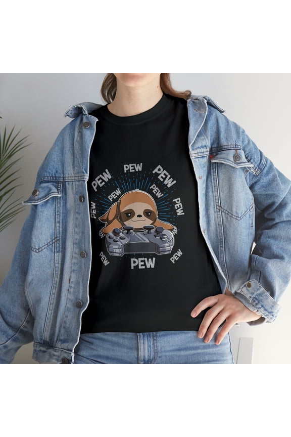 Pew Gamer Sloth Gaming Funny Tshirt