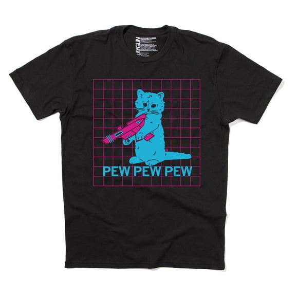 Pew Pew Pew Vaporwave Black Graphic Tee TShirt Gift