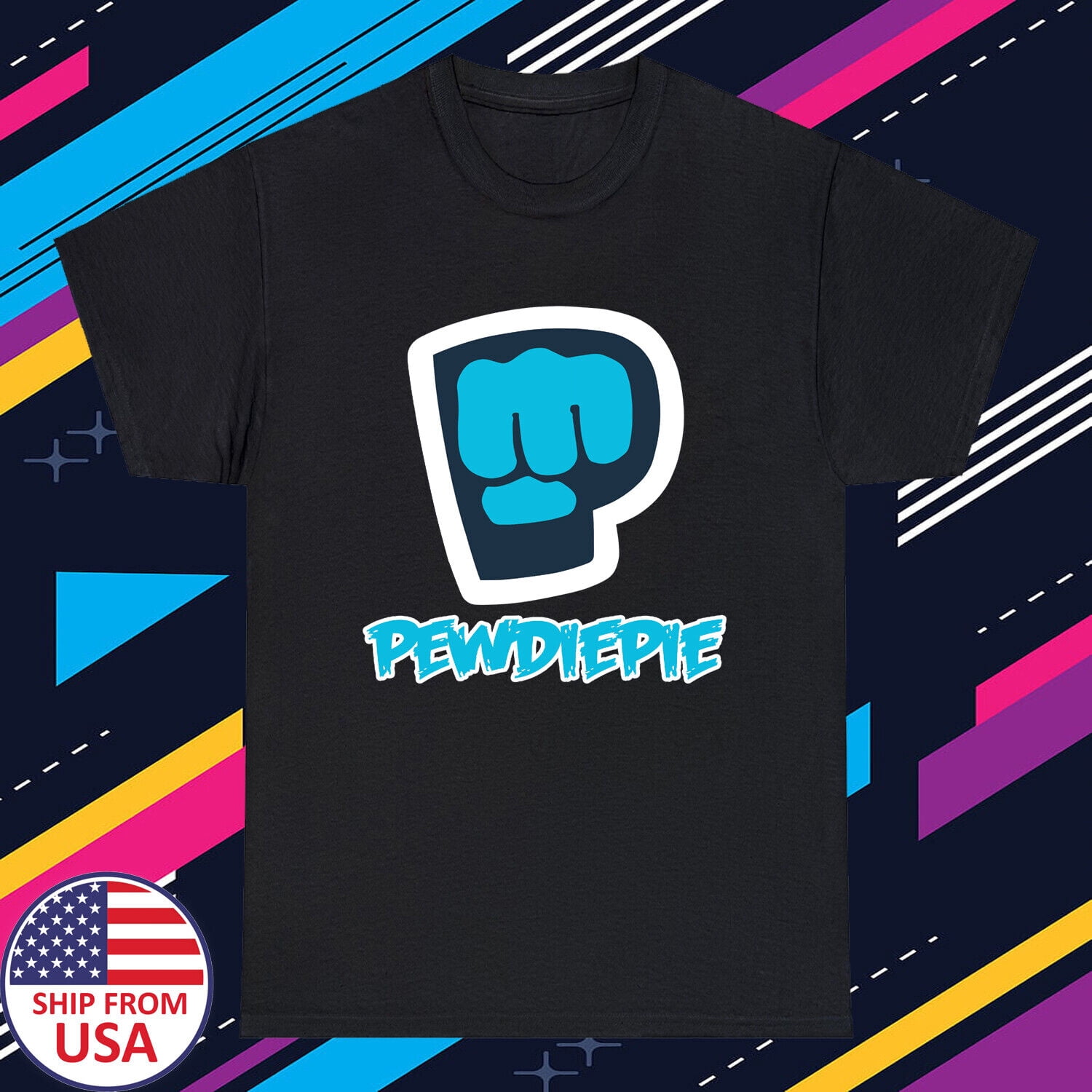 Pewdiepie Famous Youtuber Gamer Men S Black T Shirt Size S 5XL Pewdiepie Famous Youtuber Gamer Men S Black T Shirt Size S 5XL 3e53f022 1ee3 4531 Bc24 