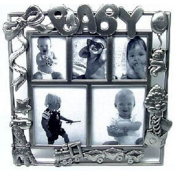 Pewter Baby Train Photo Frame