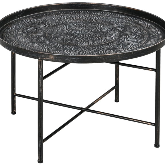 Pewter Center Table with Handmade Metallic Finish / Versatile and Stylish, Fits Living Room