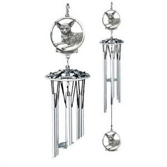 Pewter Chihuahua Wind Chimes
