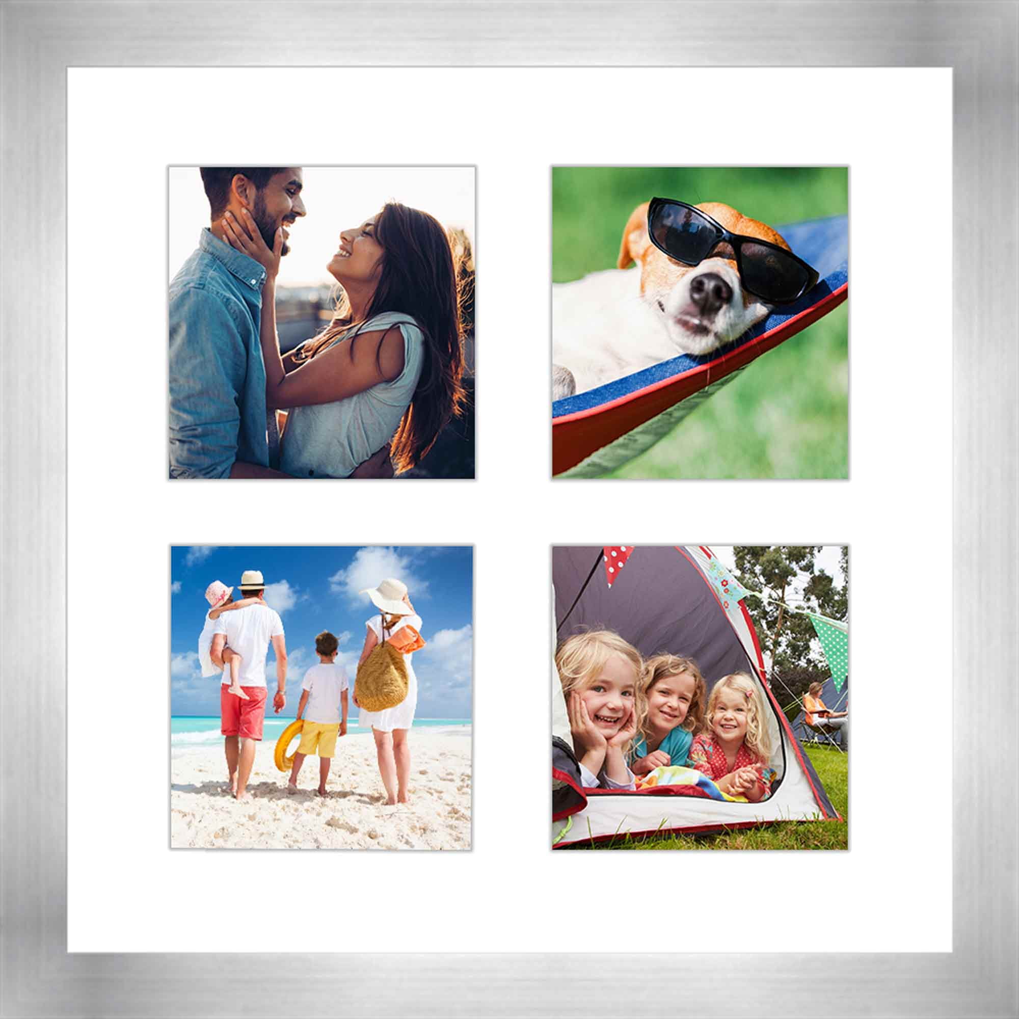 Red 4x4 Frame With Mat - 8x8 Frame For a 4 x 4 Photo - Great for