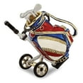 thumbnail image 1 of Pewter Enamel Golf Bag Trinket Box, 1 of 3