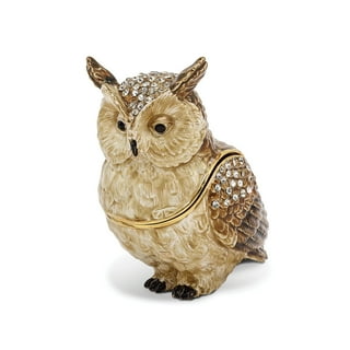 Bejeweled Hootie Wise Owl Enameled Trinket Box Bejeweled Hootie Wise Owl Enameled Trinket Box