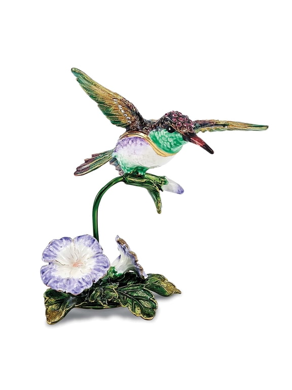 Pewter Flying Hummingbird Trinket Box