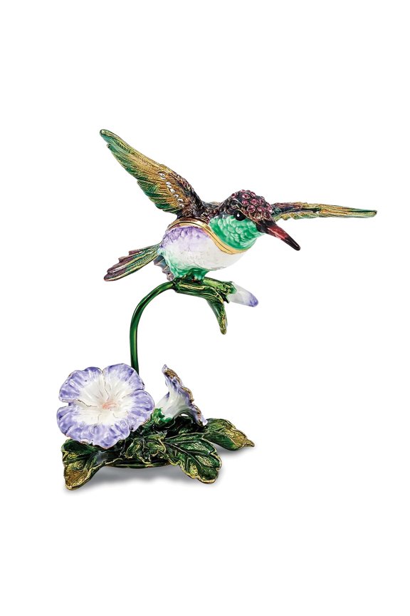 Pewter Flying Hummingbird Trinket Box