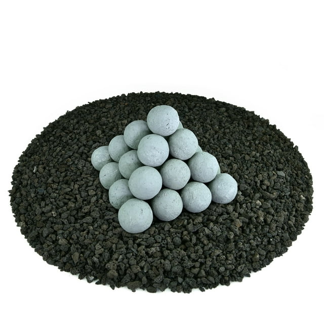 Pewter Gray, Ceramic Fire Balls | 2" Set of 30