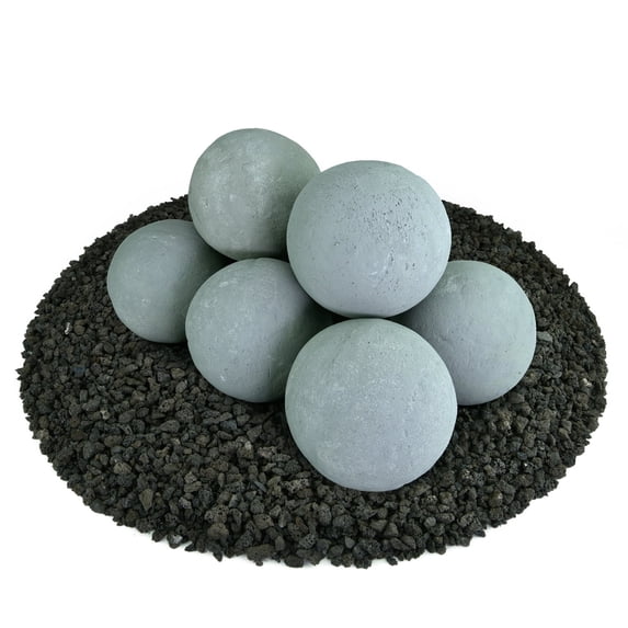 Pewter Gray, Ceramic Fire Balls | 5" Set of 8