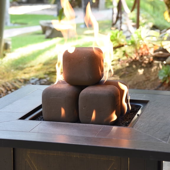 Pewter Gray, Ceramic Fire Squares | Mixed Set of 18