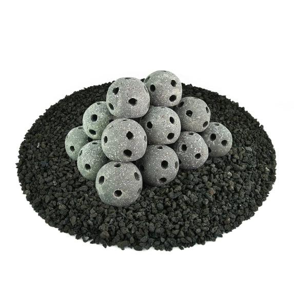 Pewter Gray Speckled, Hollow Ceramic Fire Balls | 3" Set of 20