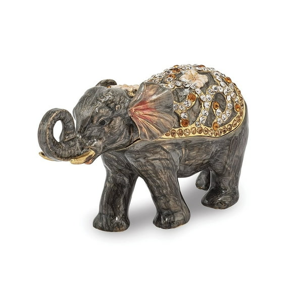 Pewter Grey Elephant Trinket Box