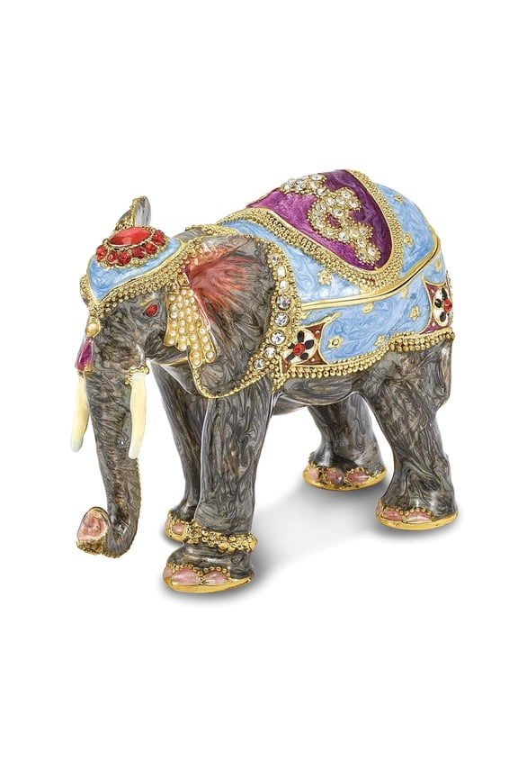 Pewter Kathmandu Elephant Trinket Box