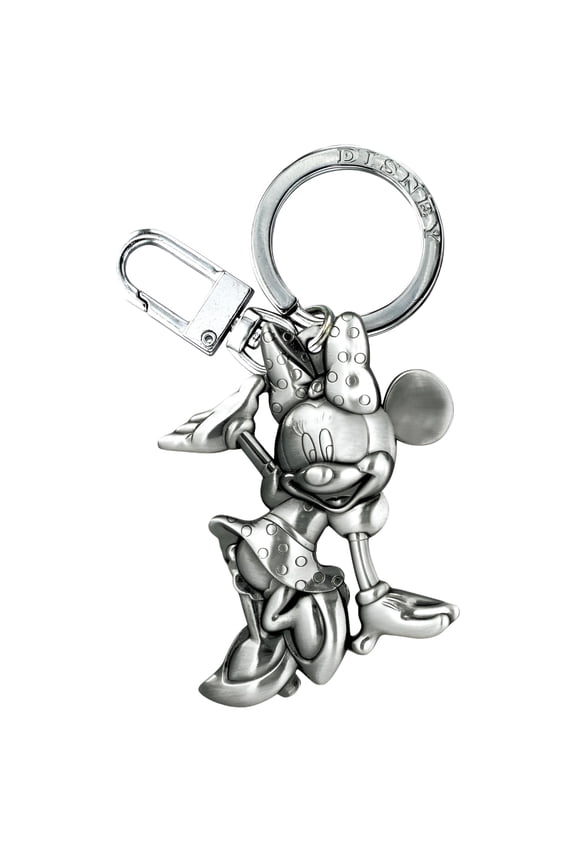 Pewter Key Ring Minnie Mouse Waving