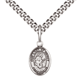 thumbnail image 1 of Pewter Our Lady of Mercy Medal Pendant on 24 Inch Endless Rhodium Plated Heavy Curb Brass Chain, Catholic Religious Necklace -Made in USA- Deluxe Velvet Gift Box, 1 of 6