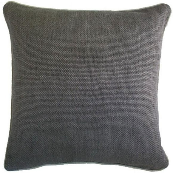 Pewter Linen Basket Weave Pillow, Pewter