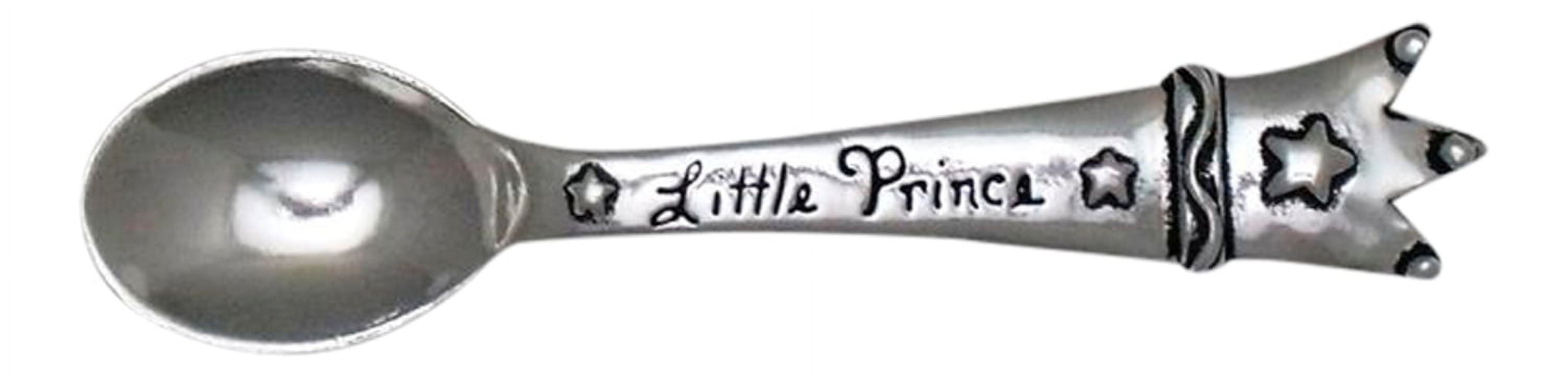 Pewter Little Boy Prince Crown Baby Spoon Lead Free