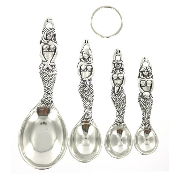 Pewter Mermaid Measuring Spoons Set of 4