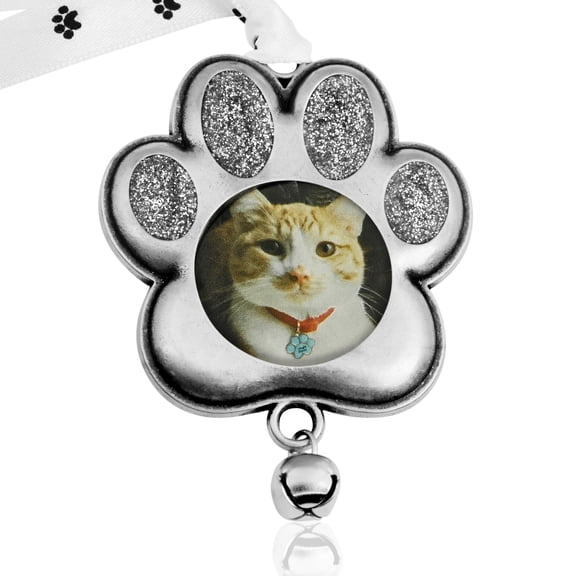 Pewter Metal Pet Kitten Paw Picture Photo Frame Ornament