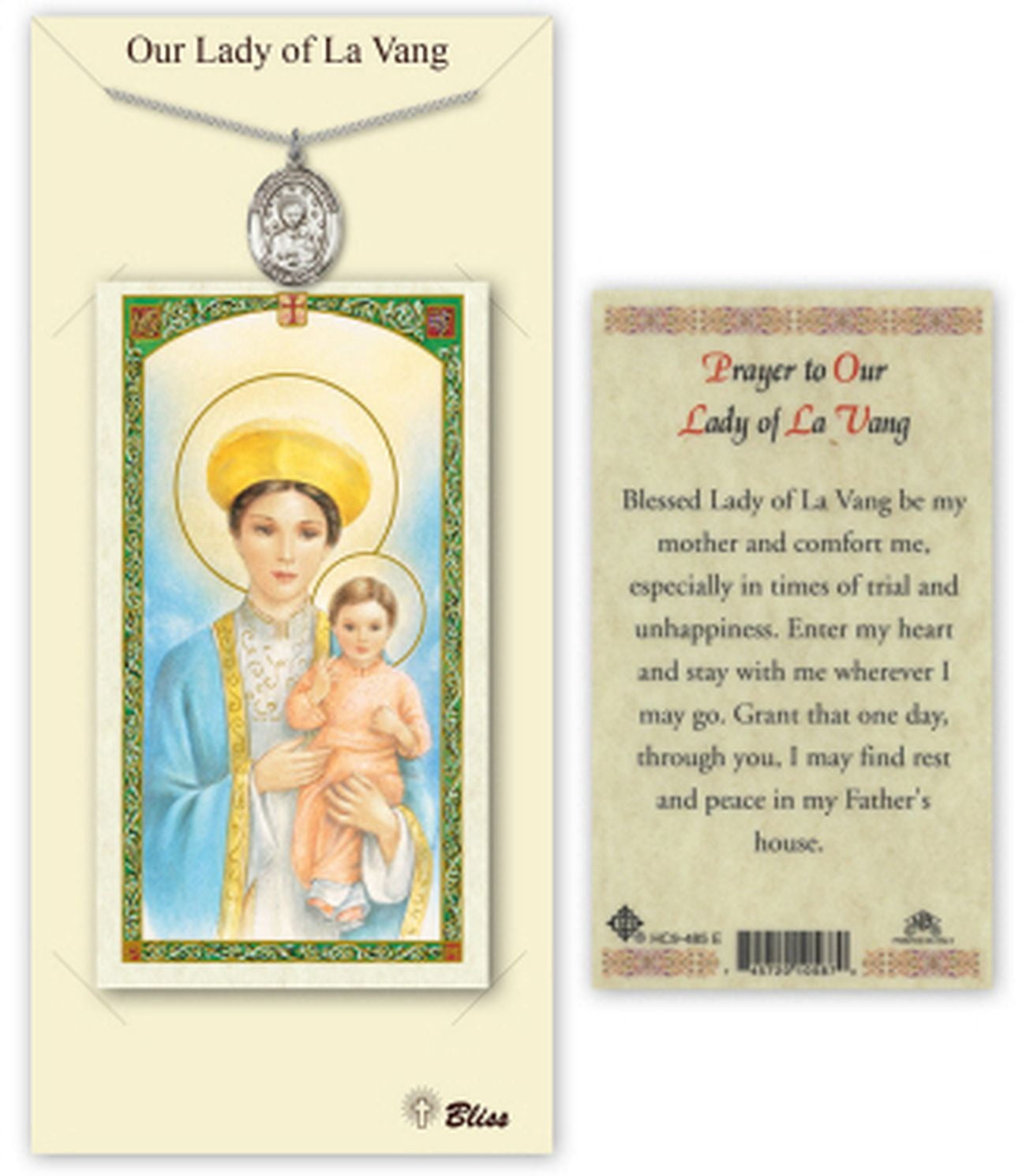 Pewter Our Lady of la Vang Medal on a 18 inch Lite Curb Chain with a ...