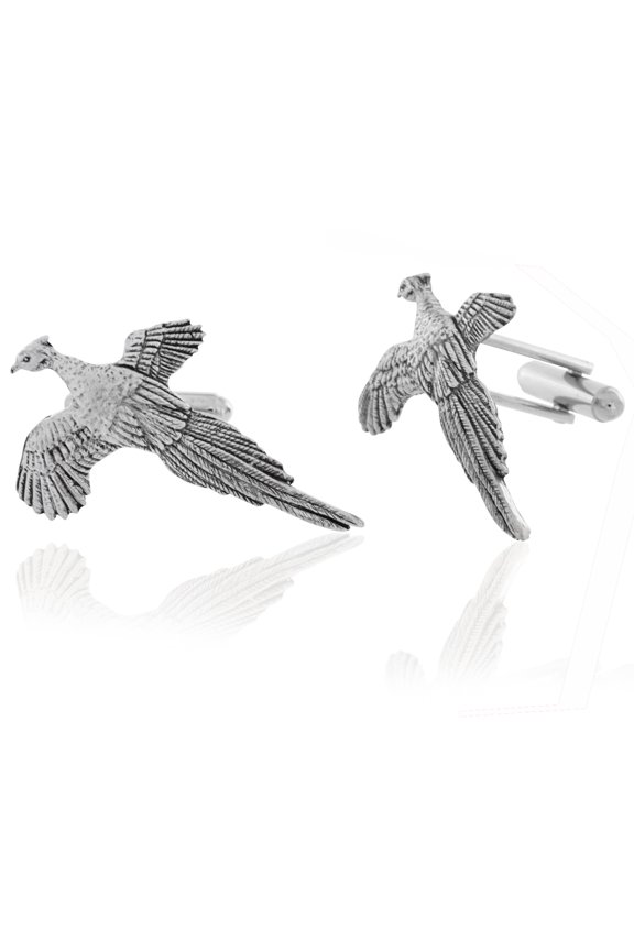Pewter Pheasant Bird Cufflinks
