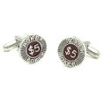thumbnail image 1 of Pewter Red Poker Chip Cufflinks, 1 of 1