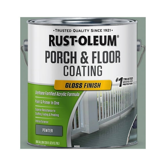 2 Pack, Pewter, Rust-Oleum Porch & Floor Coating Gloss - 320474, Gallon