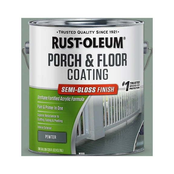 2 Pack, Pewter, Rust-Oleum Porch & Floor Coating Semi-Gloss - 320420, Gallon