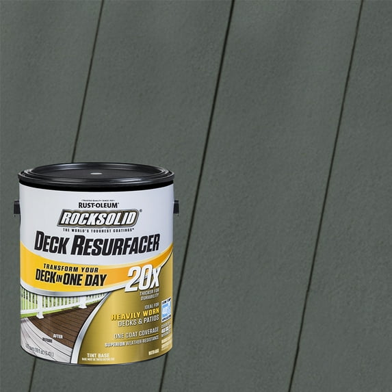 Pewter, Rust-Oleum RockSolid 20X Exterior Wood Deck Resurfacer-319396T, Gallon