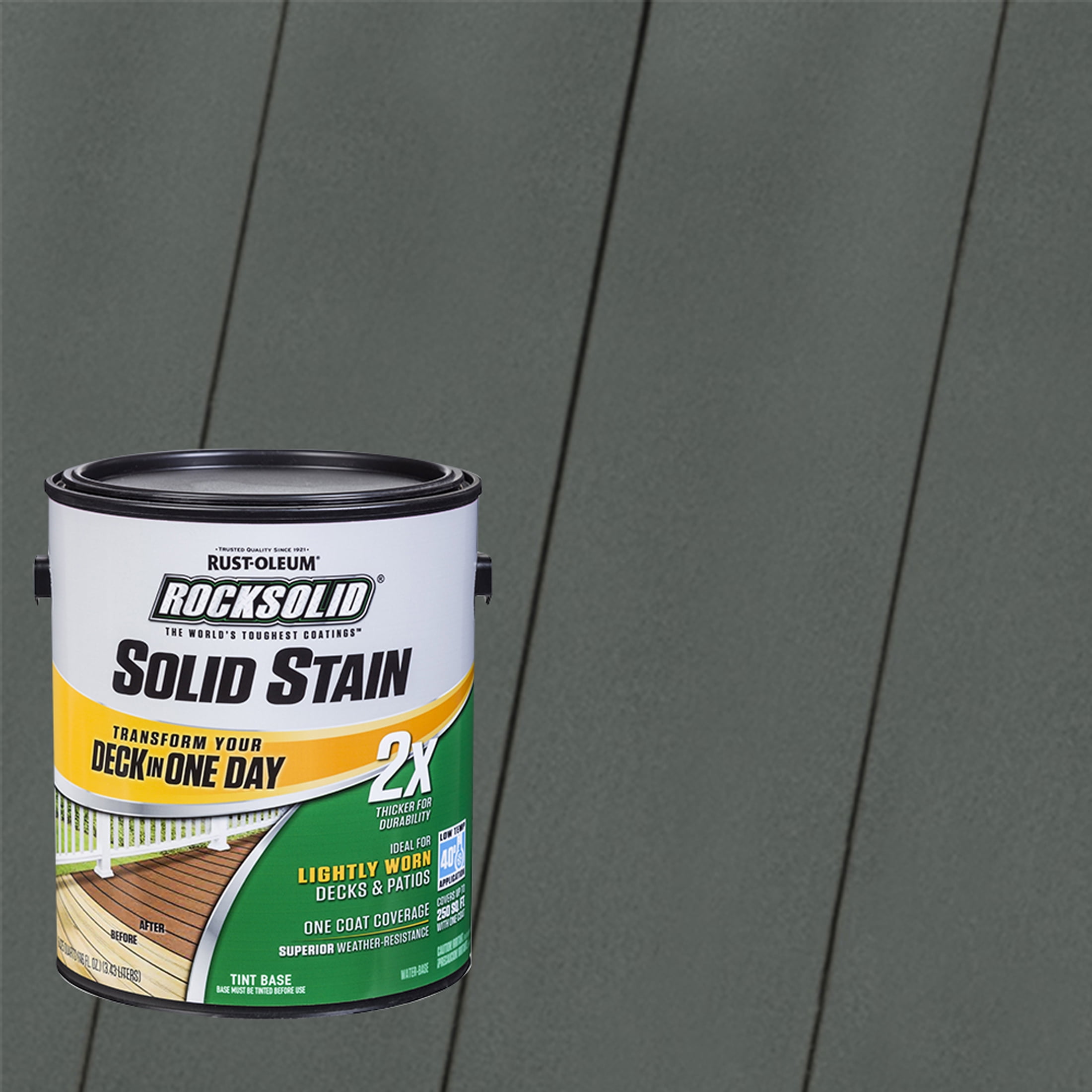 Pewter, Rust-Oleum RockSolid 2X Solid Exterior Wood Deck Stain-319771T, Gallon