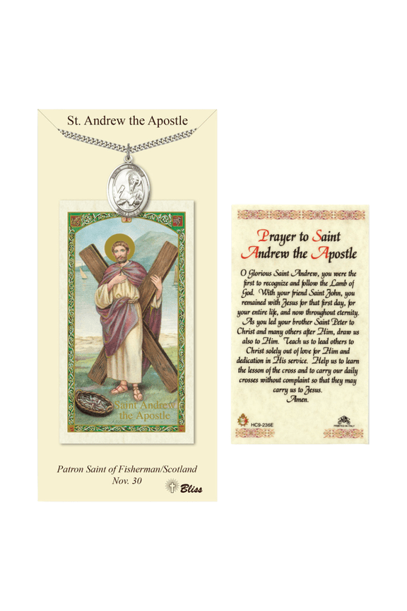 Pewter Saint Christopher/Swimming Medal on a 18 inch Lite Curb Chain with a Prayer to St Cristopher Prayer Card.