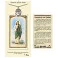 thumbnail image 1 of Pewter San Judas Medal on a 24 inch Heavy Curb Chain with a Prayer to St Jude Thaddeus Prayer Card., 1 of 6