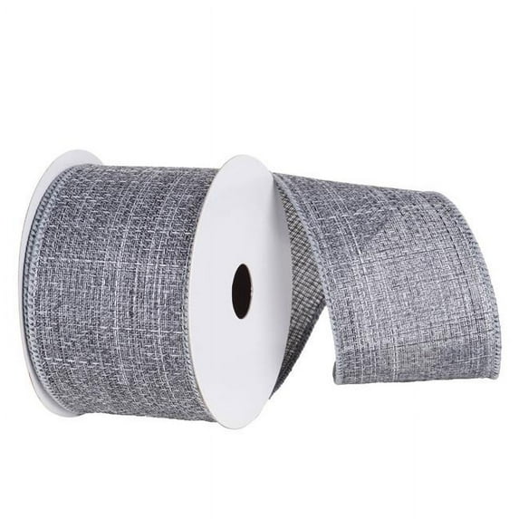 Pewter Soft Woven Burlap Ribbon, 2.5 in. x 10 yard