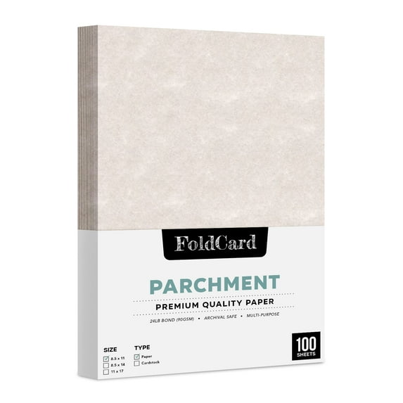 Pewter Stationery Imitation Parchment Colored Regular Paper for Writing, Printing, Copy | 24lb Bond, 60lb Text (90GSM) | 8.5 x 11" | 100 Sheets per Pack
