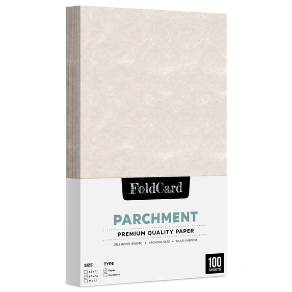 Pewter Stationery Imitation Parchment Colored Regular Paper for Writing, Printing, Copy | 24lb Bond, 60lb Text (90GSM) | 8.5 x 14" | 100 Sheets per Pack
