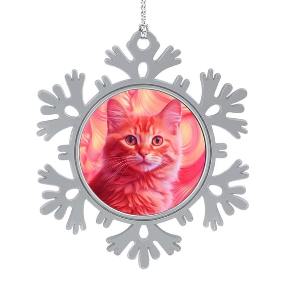 Pewter Tree Ornament Cat Themed Gift For Cat Lovers Hanging Christmas Tree Ornaments Pink Cat Christmas Tree Decoration Best Gifts for Christmas