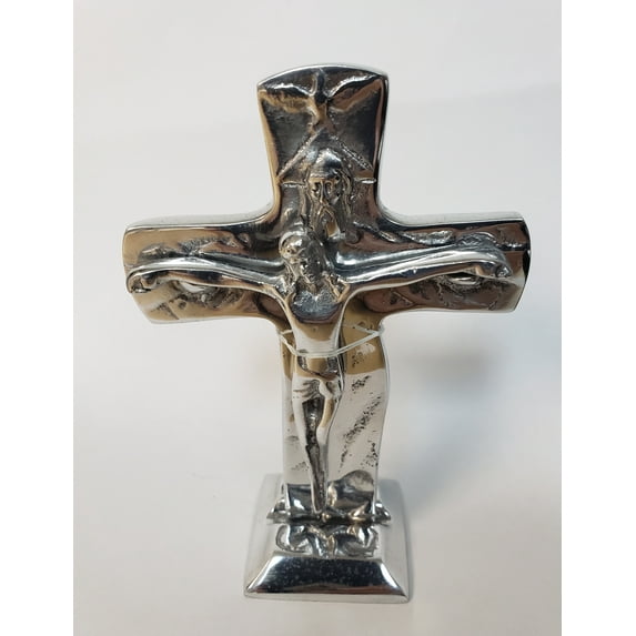 Pewter Trinity Crucifix with God Father Son and Holy Spirit