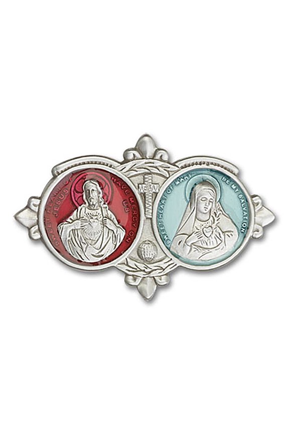 Pewter Visor Clip | JESUS / MARY 1