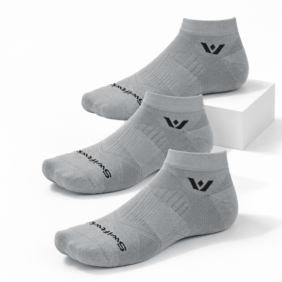 Running Cyclr Pewter-circuit Large Ankle Athletic Socks for Running Cycling 3-pack ...