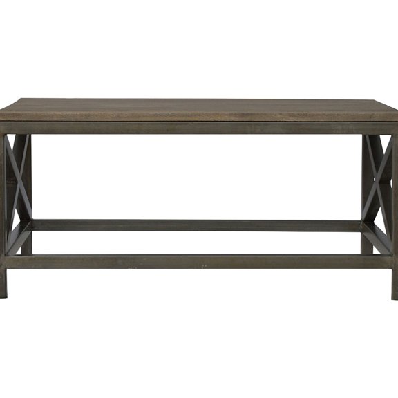 Pewter-colored Wood+Metal Coffee Table / Living Space Decoration / Adds Modern Look