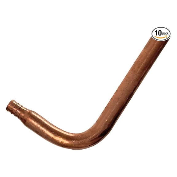 Pex Barb Stub Out Elbow, 10 Pack 1/2 Inch Pex Stub Out Elbow 3-1/2" x 6", Brass
