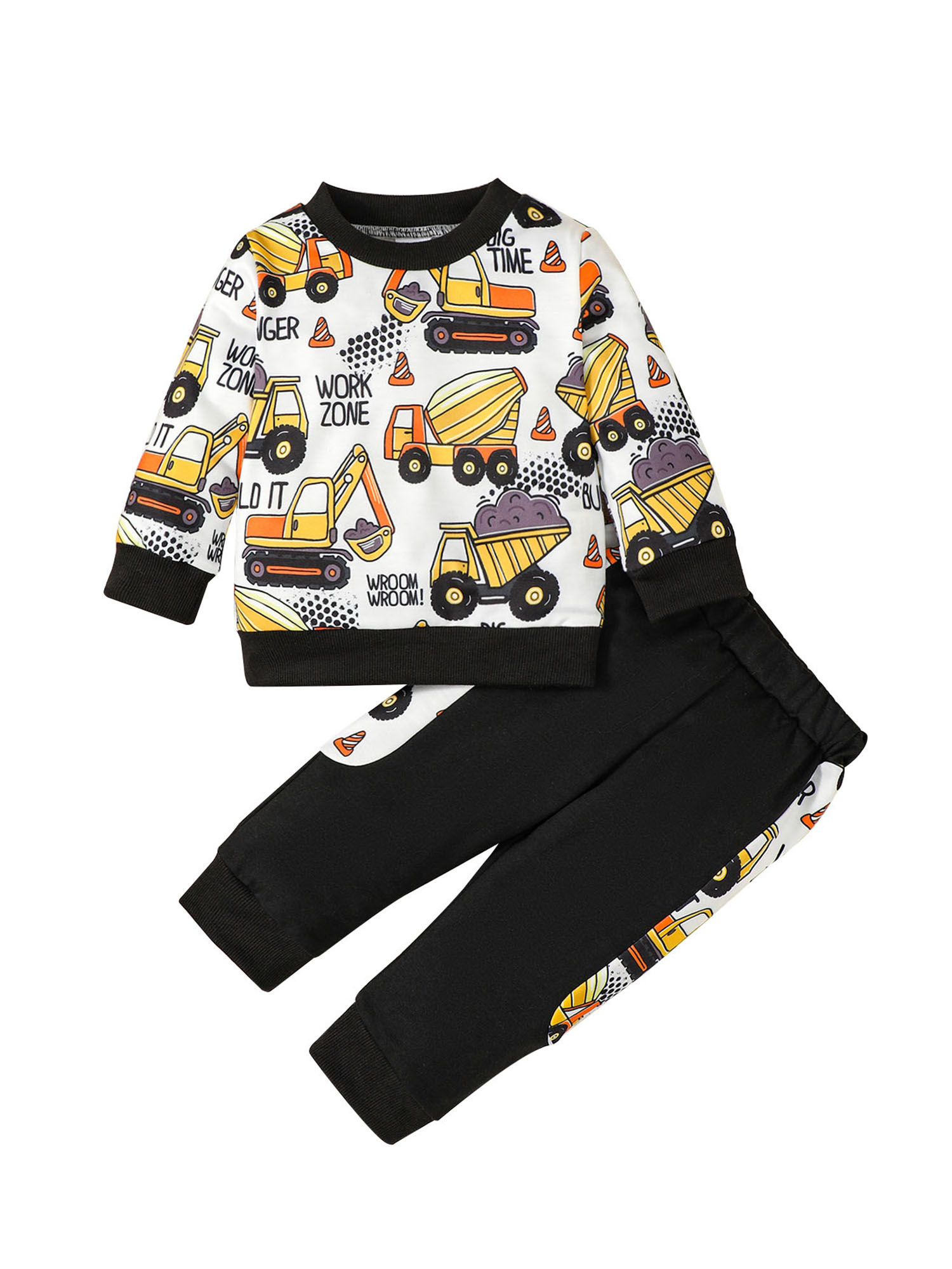Peyakidsaa Boys' Autumn Clothes: Excavator Print Long Sleeve Sweatshirt ...