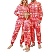Peyakidsaa Family Matching Christmas Pajamas Onesies Snowflake Deer Print Long Sleeve Sleepwear Nightwear