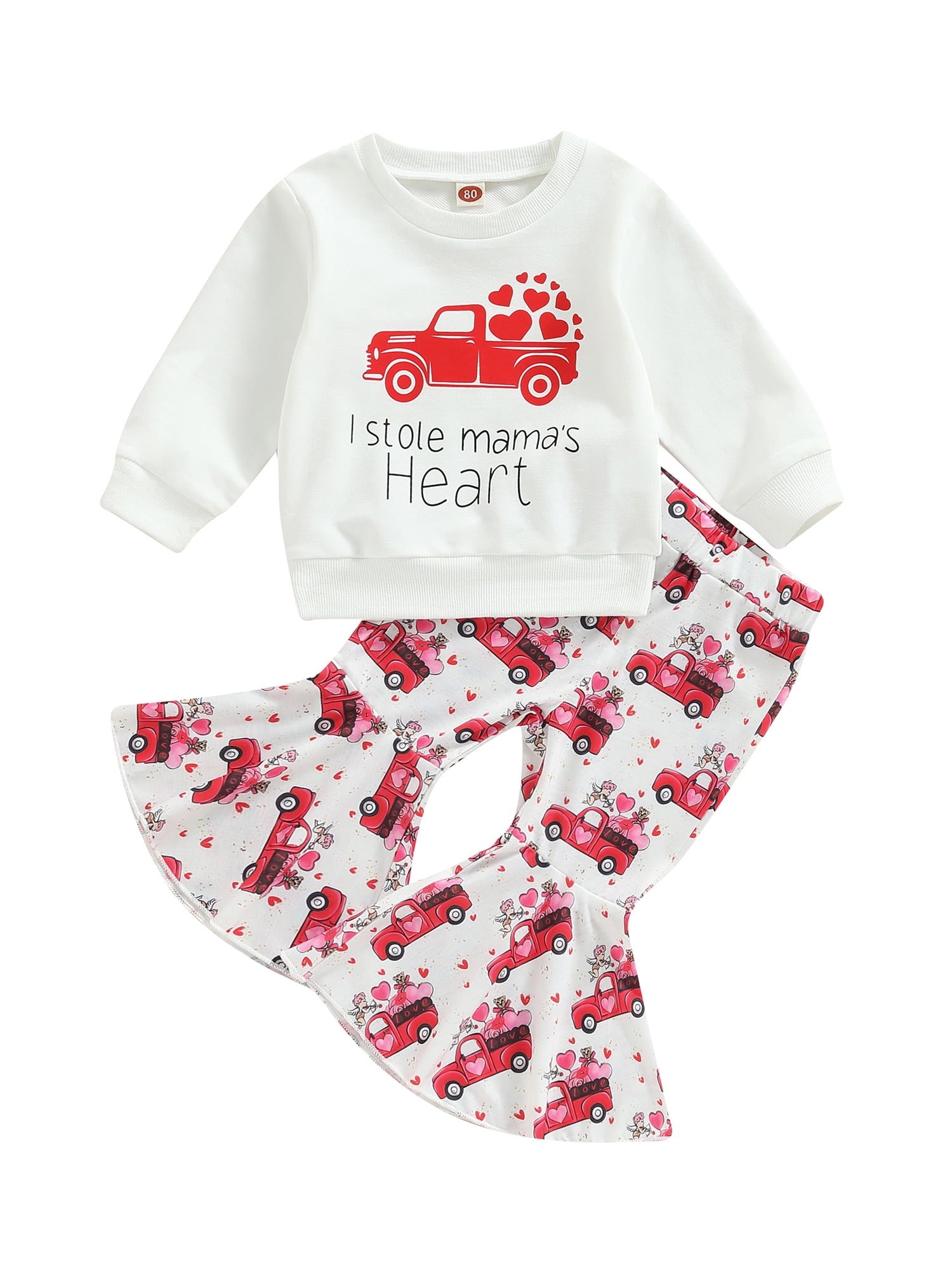 Peyakidsaa Kid Toddler Baby Girls Pants Set Long Sleeve Crew Neck