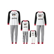 Peyakidsaa Matching Family Pajamas Sets Christmas PJ's Sleepwear Snowman Top with Plaid Bottom