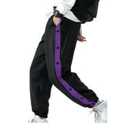 Peyakidsaa Men Tear Away Joggers Pants Basketball Pant Split Snap Button Gym Jogging Pants Trousers