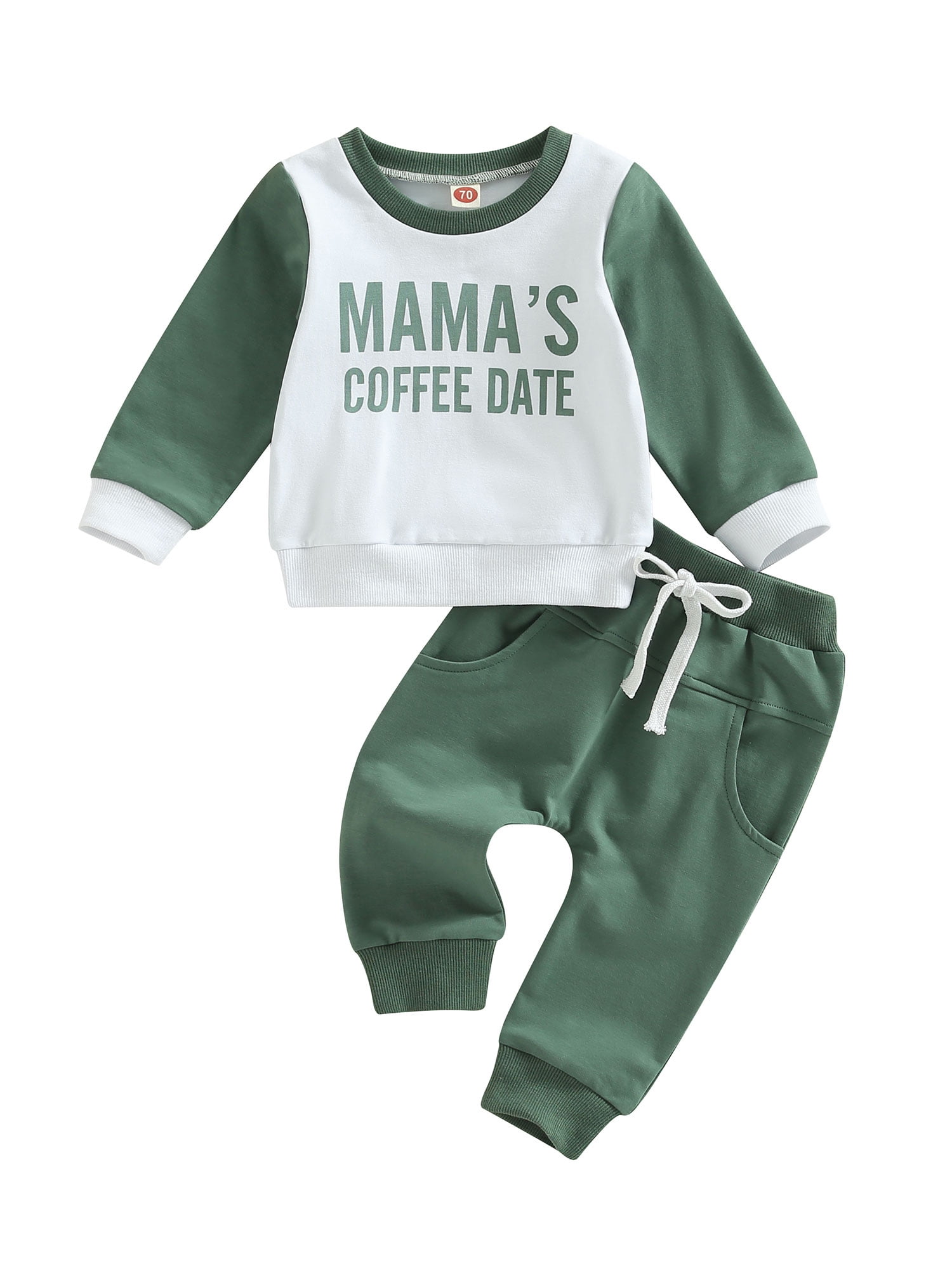 Peyakidsaa Newborn Baby Boy Color Block Pullover Sweatshirt Top Elastic