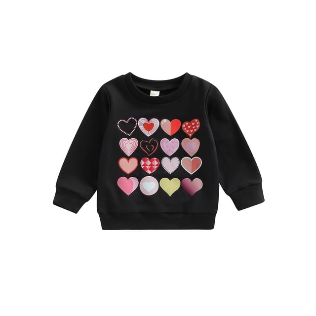 Peyakidsaa Valentine's Day Toddler Baby Girls Sweatshirt Casual Heart